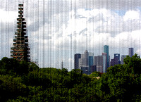 View of Downtown Houston from the inside of the MFAH